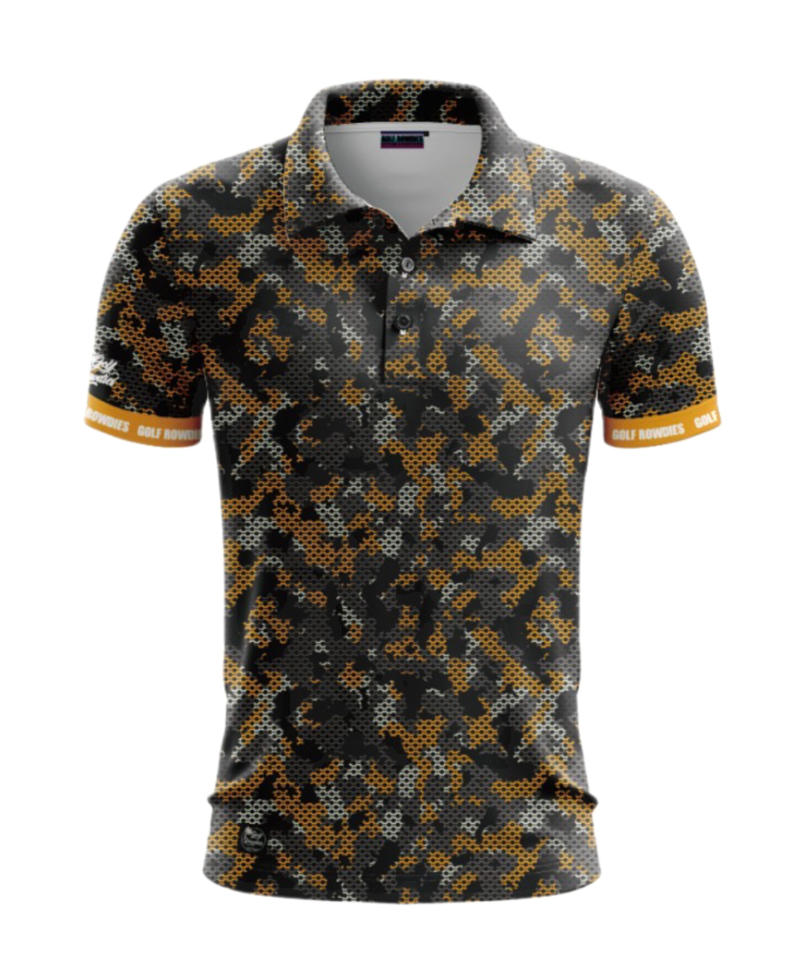 67jersey Men's Polo "Camouflage black/orange"