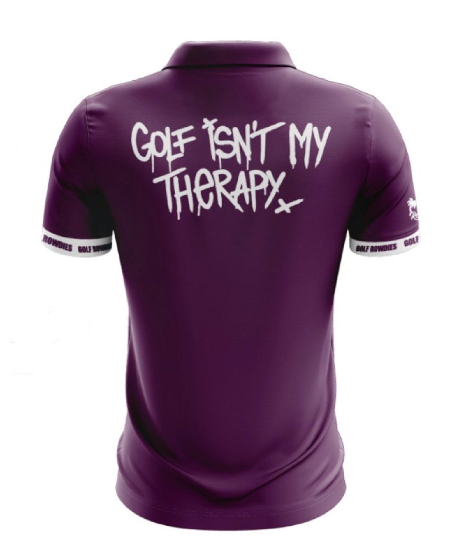 67jersey Men's Polo "Golf isn´t my therapy" - pflaumefarben