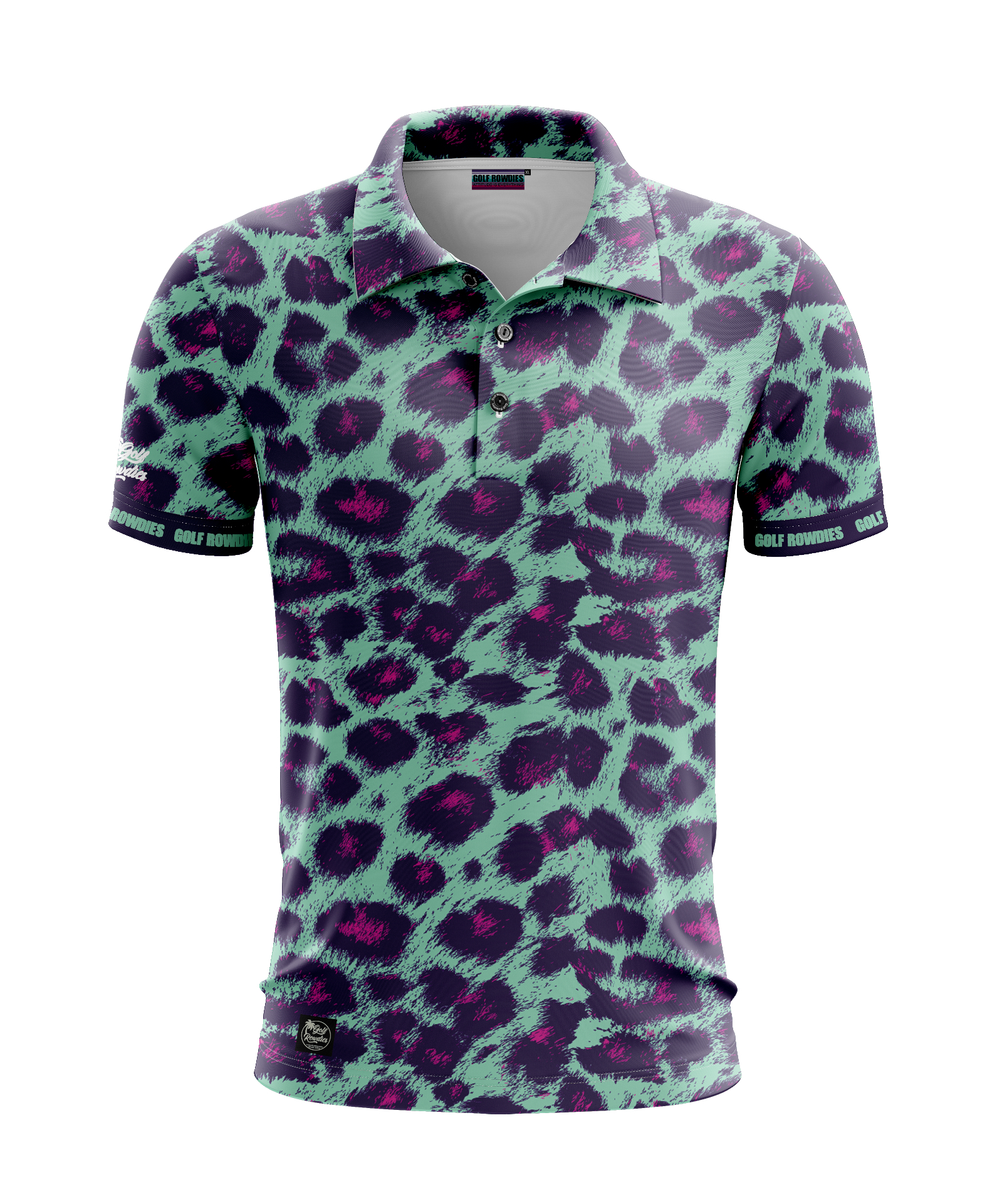 67jersey Men's Polo "Leopard mint/lila"